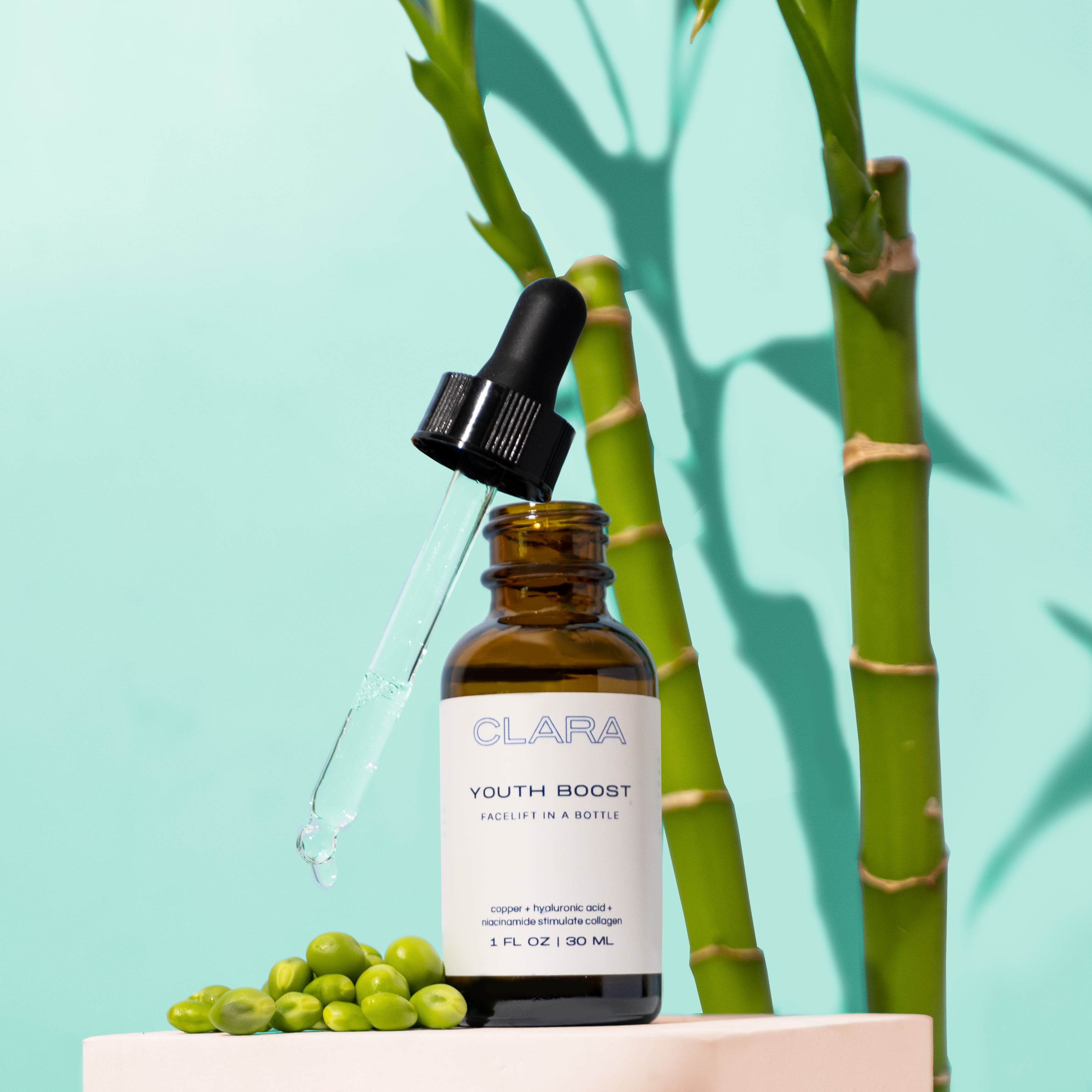 Youth Boost Serum: revolutionary anti-aging serum combining a proline lysine copper complex, niacinamide and hyaluronic acid delivers anti-aging results equal to one injection of collagen filler in just two weeks of use