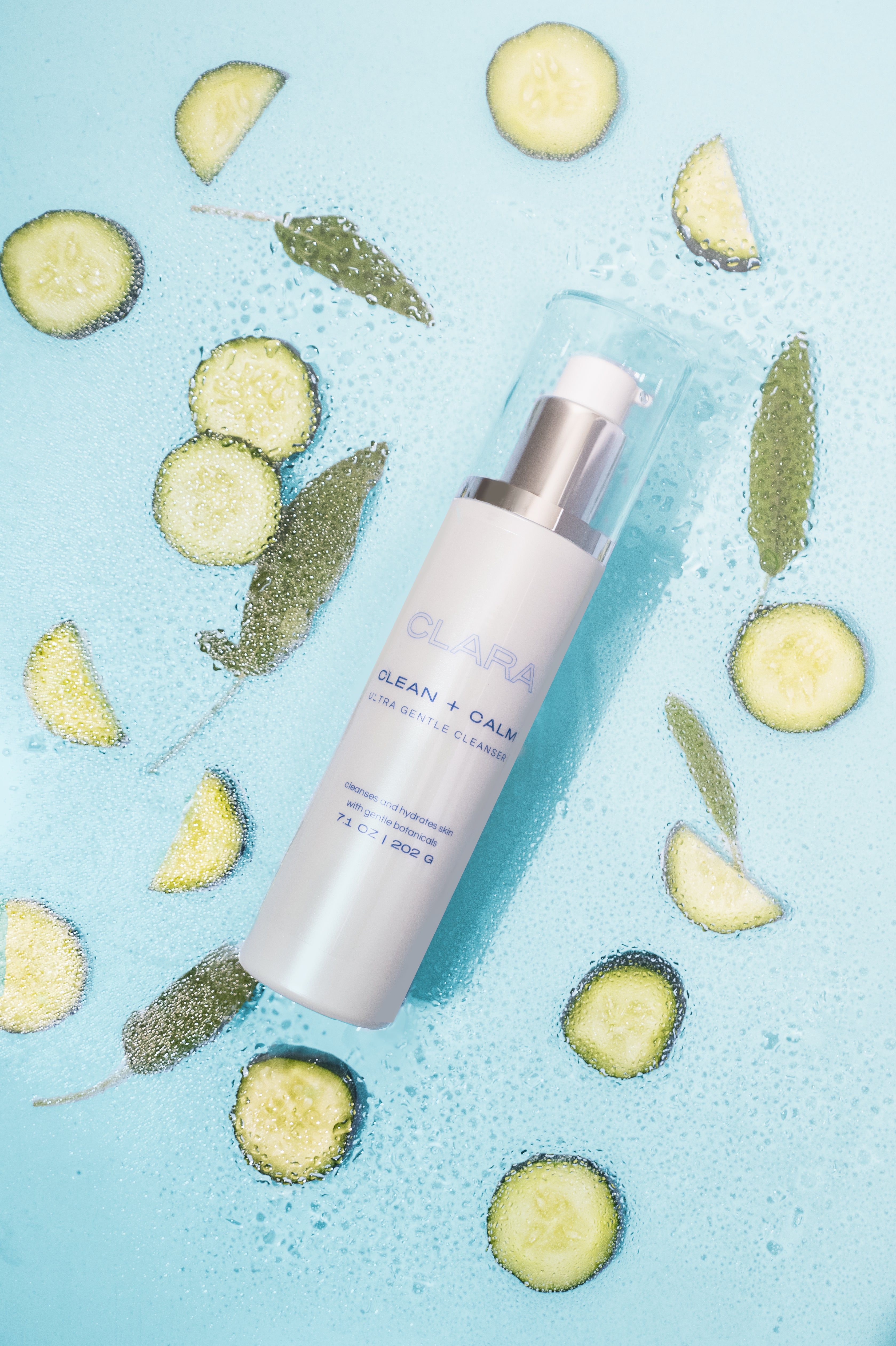 Clean + Calm Cleanser: Formulated with a hydrating octapeptide complex and soothing botanicals to condition the skin and leave it clean and soft