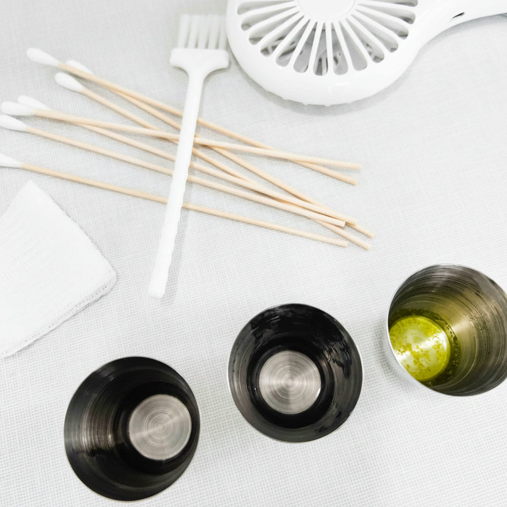 Skin peeling supplies including skin prep, acid, and applicator for glowing, healthy skin