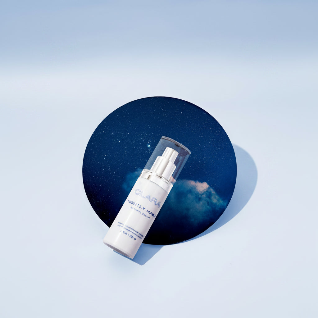 Nightly Habit Retinol: The MVP of our skincare lineup, retinol (vitamin A) has a multitude of benefits including filling in lines and wrinkles, brightening dark spots, and reducing oil production